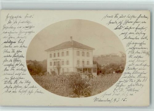 8708 Männedorf 1905 Foto AK Pension, Villa?