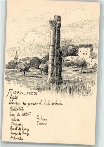 1580 Avenches Künstlerkarte Turm sign. Meltzer