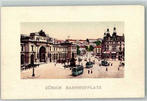 8000 Zürich 1911 - Bahnhofplatz Trams