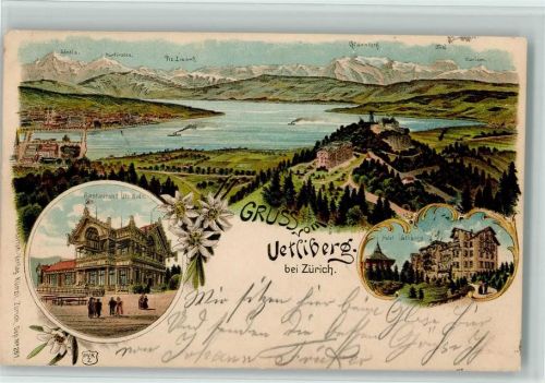8143 Uetliberg 1901 Lithographie Restaurant Uto Kulm Hotel Uetliberg