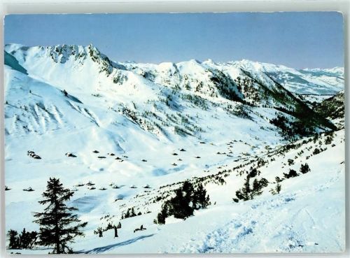 9497 Malbun - Blick vom Sareiserjoch mit Naafkopf Schwarzhorn Plasteikopf und Alvierkette Winter
