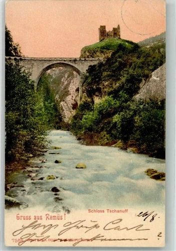 7556 Ramosch 1903 Gebrauchsspuren Schloss Tschanuff