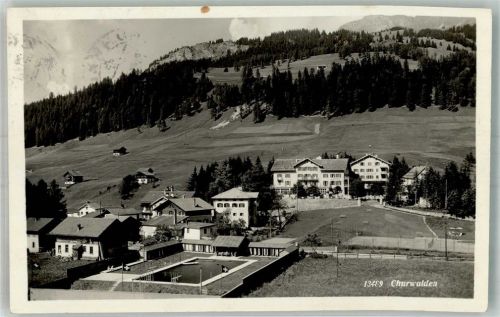 7075 Churwalden 1930 Foto AK Schwimmbad