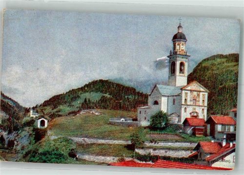 7450 Tiefencastel Foto AK Kirche St. Peter und Paul Phylin-Serie Werbung