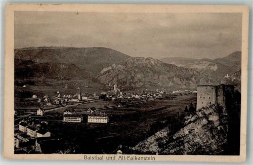 4710 Balsthal 1924 Foto AK Bahnpost Zug 2360 Alt-Falkenstein Schloss