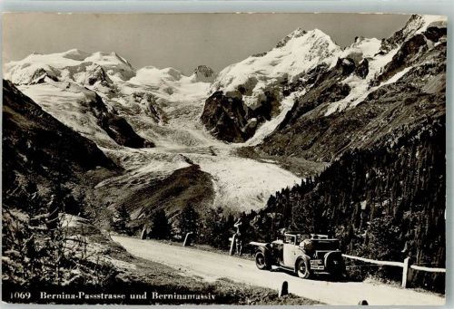 Bernina Foto AK Auto Oldtimer Bernina-Passstrasse