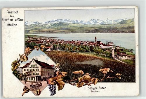 8706 Meilen 1911 Lithographie Gasthaus zum Sternen