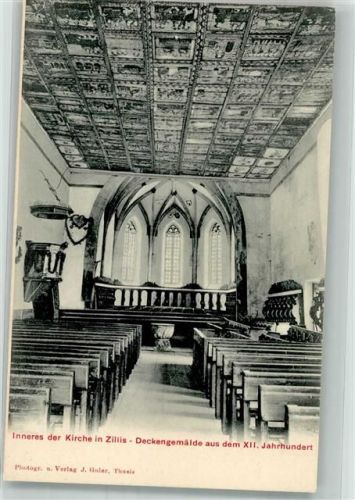 7432 Zillis-Reischen Foto AK Kirche innen