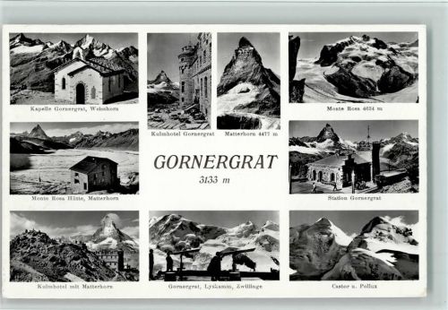 Gornergrat Zermatt - Kapelle Gornergrat Weisshorn Monte Rosa Hütte Matterhorn Kulmhotel mit Matterhorn Kulmhotel Gornergrat Matterhorn Gornergrat Lyskamm Zwillinge Monte Rosa Station Gornergrat Castor und Pollux