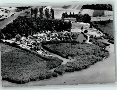 2075 Thielle - Luftbild - Ferienheim Gelände, Camping am Neuenburgersee, sehr gute Erhaltung AK