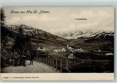 9652 Neu St. Johann - Pferdefuhrwerk mit Churfürsten