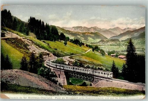 3770 Zweisimmen Foto AK Bergbahn Pont du Moosbach