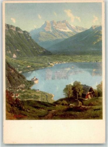 Arbaz Mayens-d'Arbaz sign. Chevannes Genfersee Pro Infirmis Schweiz Künstlerkarte