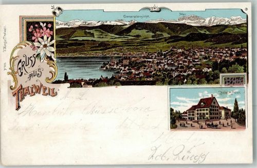 8800 Thalwil 1905 Lithographie Hotel Zum Adler