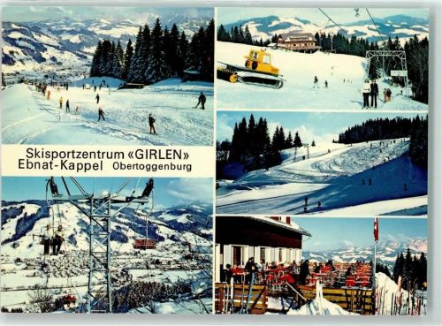 9642 Ebnat-Kappel - Winter Skifahrer Schneeraupe Skisportzentrum Girlen Sessellift Bügellift