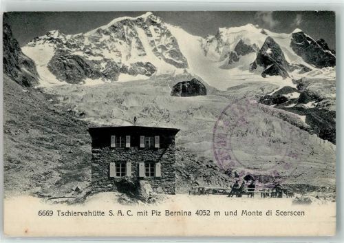 Chamanna da Tschierva Tschiervahütte 1914 - Piz Bernina Hüttenstempel