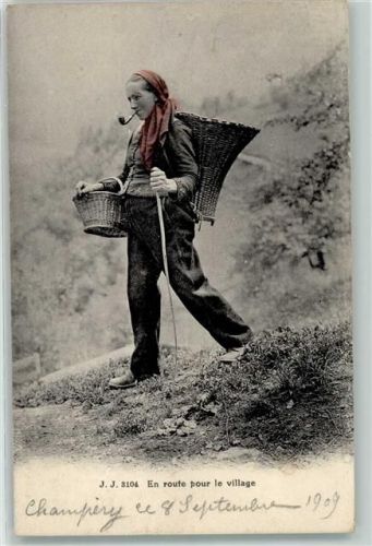 1909 - En route pour le village