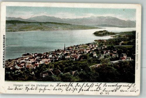 8810 Horgen 1904 Foto AK Halbinsel Au