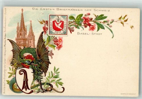 Basel Bâle Die ersten Briefmarken der Schweiz Wappen Phila Schweiz Lithographie
