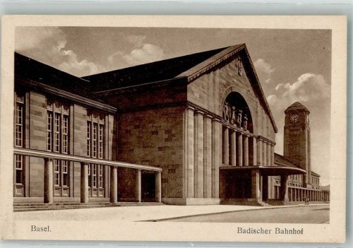 Basel Bâle Badischer Bahnhof Bahnhof Schweiz Foto AK