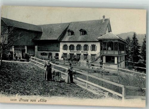 8135 Langnau am Albis 1906 Foto AK Gasthaus Windegg
