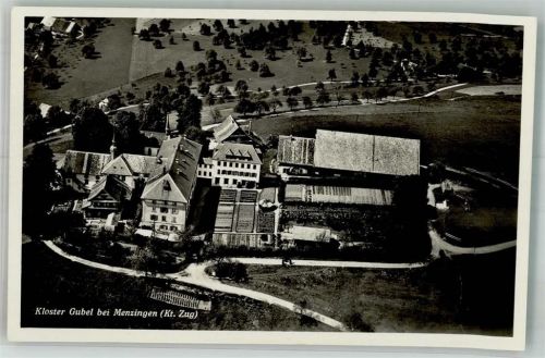 6313 Menzingen 1944 Foto AK Fliegeraufnahme Kloster Gubel