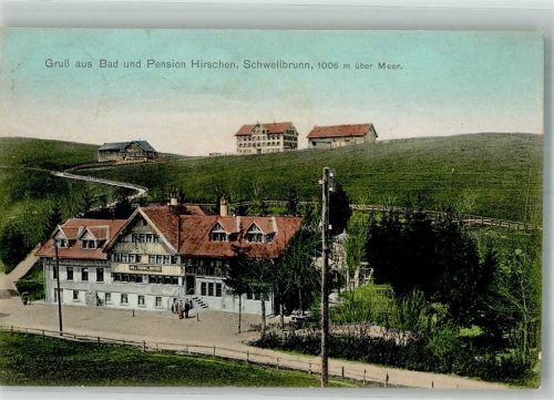 9103 Schwellbrunn 1911 Foto AK Pension Hirschen