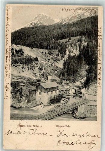 7550 Scuol Schuls 1901 Gebrauchsspuren Säge- Mühle