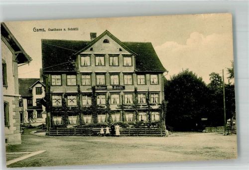 9473 Gams 1921 Foto AK Gasthaus z. Schäfli