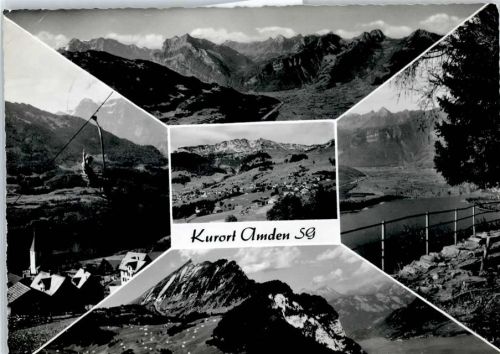 8873 Amden - Gesamtansicht, Bergkette