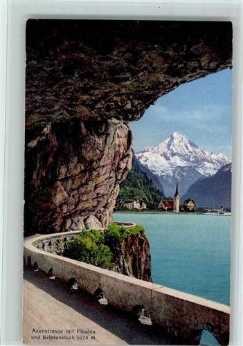 6454 Flüelen - Axenstrasse mit Flüelen und Bristenstock