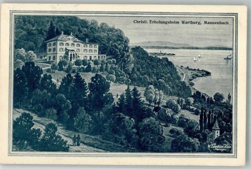 8268 Mannenbach-Salenstein 1926 Künstlerkarte Pension Christl. Erholungsheim Wartburg sign. Klein, L.