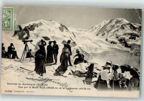 Gornergrat 1906 - Touristen auf dem Gipfel