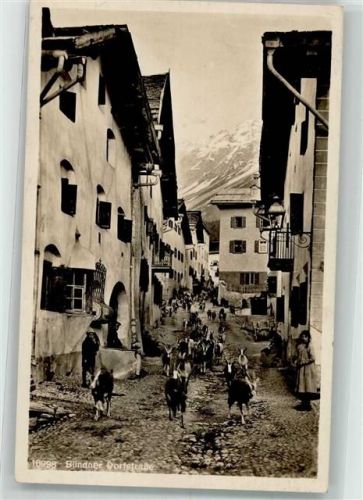 7482 Bergün Bravuogn - Bündner Dorfstrasse Viehabtrieb Wehrliverlag Ort lt. Stempel