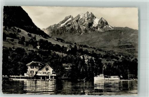 6365 Kehrsiten 1952 Foto AK Dampfschiff Pension Seeblick