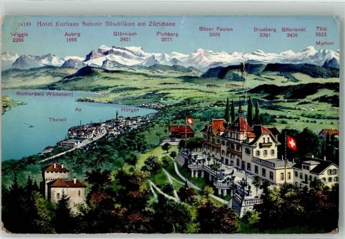 8803 Rüschlikon 1915 Gebrauchsspuren Hotel Belvoir Wehrliverlag