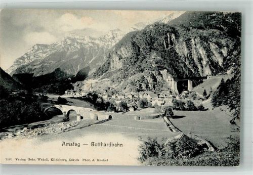 6474 Amsteg Foto AK Gotthardbahn