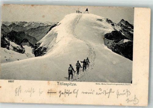 Titlis BE 1907 Winter Titlisspitze Bergsteiger