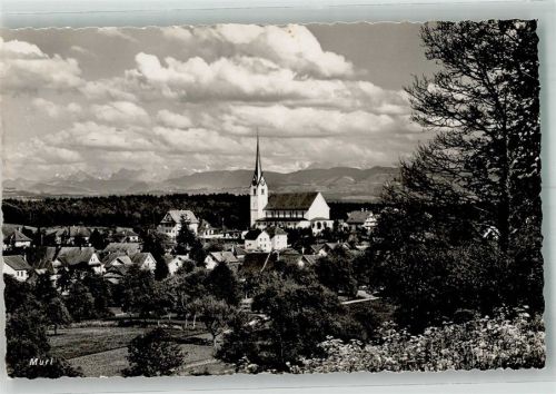 5630 Muri AG 1945 Foto AK Kirche Bahnpost Zug 3031
