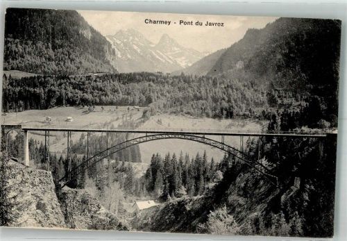 1637 Charmey Gruyère Foto AK Feldpost Bataillon Carabiniers Nr. 2 Pont du Javroz