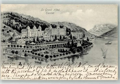 1820 Territet 1905 - Grand Hotel Dampfschiff