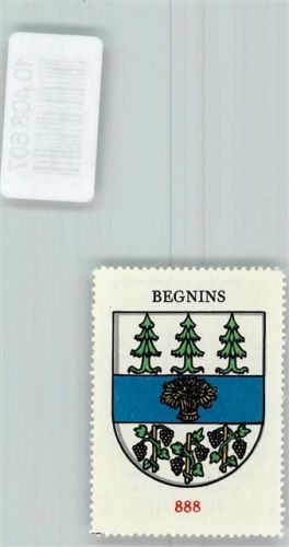 1268 Begnins - Vignette Wappen Kaffee Hag ca 1920-1940 Tannenbaum Garbe Weinrebe