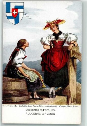 6300 Zug Zugo - Tracht sign. J. Bervard Künstlerkarte