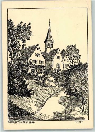 4102 Binningen Künstlerkarte Margarethenkirchlein