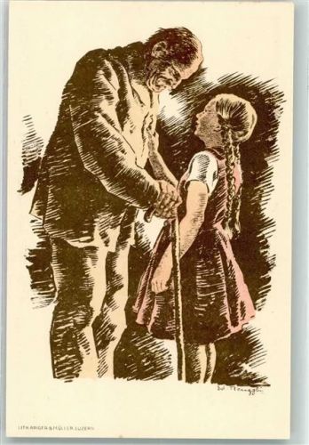 Flugpost Bundesfeier 1928 für das Alter sign. Ed. Renggli Bundesfeier Ganzsachen Schweiz Künstlerkarte