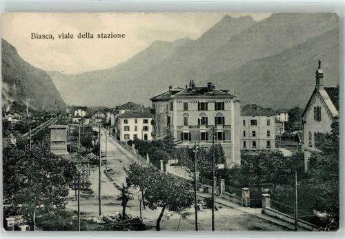6710 Biasca 1916 - viale della Stazione Bahnlinie