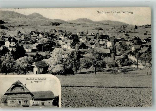 3150 Schwarzenburg 1919 Foto AK Gasthaus zum Bahnhof
