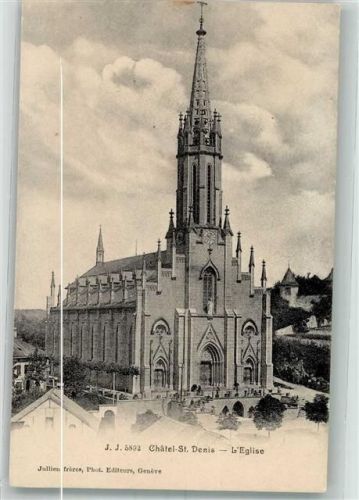 1618 Châtel-St-Denis Foto AK Kirche