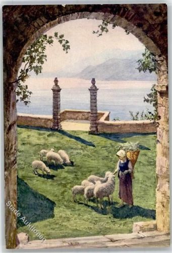 6922 Morcote Künstlerkarte Veroneso A. Schafe