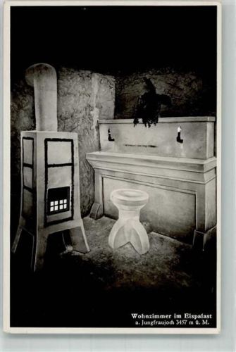 Eismeer Jungfraubahn 1939 Foto AK Höhle Eispalast Wohnzimmer Jungfraujoch